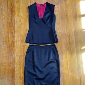 Tahari black skirt w/matching top